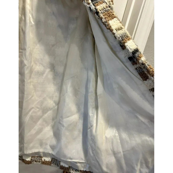 Donnkenny Jacket Women’s 12 Gray Beige Wool Blend Boucle Lined DK Gold - Picture 10 of 11